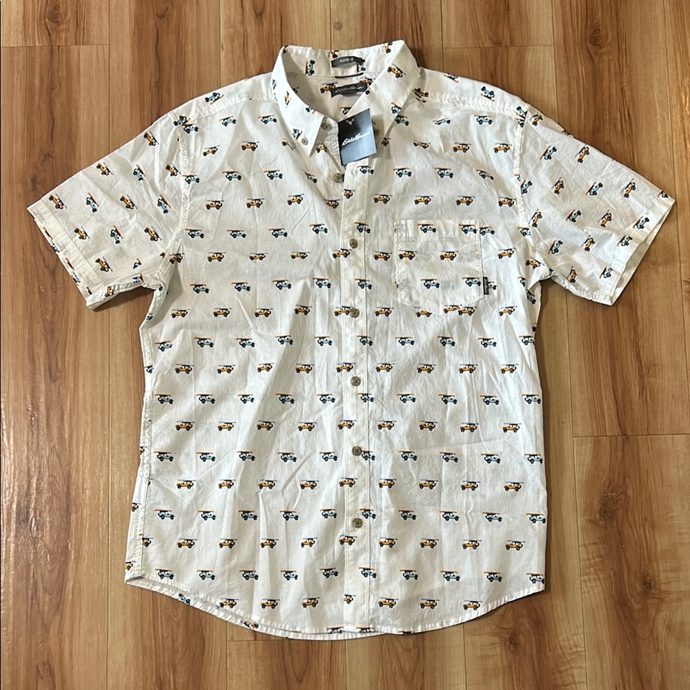 Eddie Bauer Cream Jeep shirt